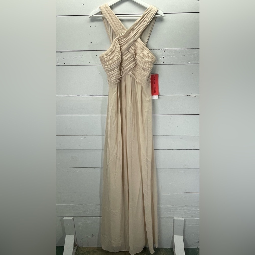 NWT Bill Levkoff Chiffon Criss Cross Strap Dress Size 8